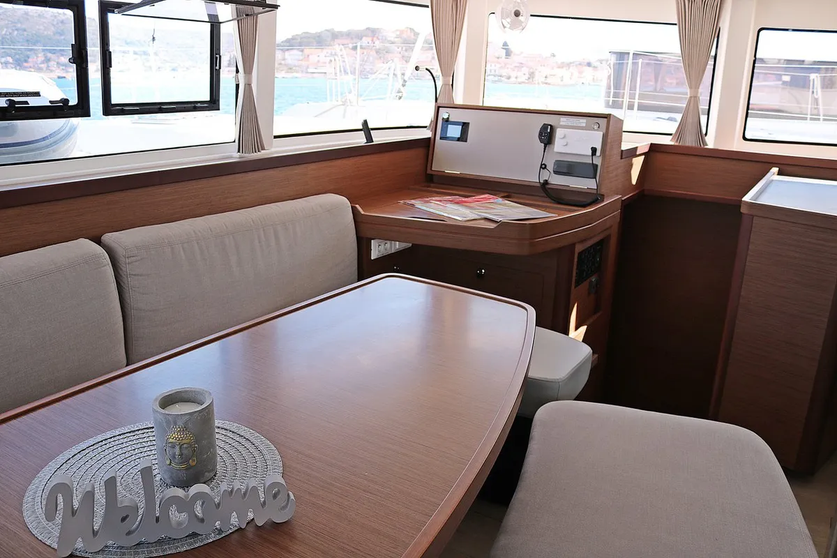 Salon of Futuna Lima, a Lagoon 42 catamaran at Općina Rogoznica, Croatia