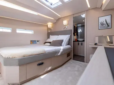 Cabin on Casbah IV, a Jeanneau 55 sailboat at Road Town, British Virgin Islands
