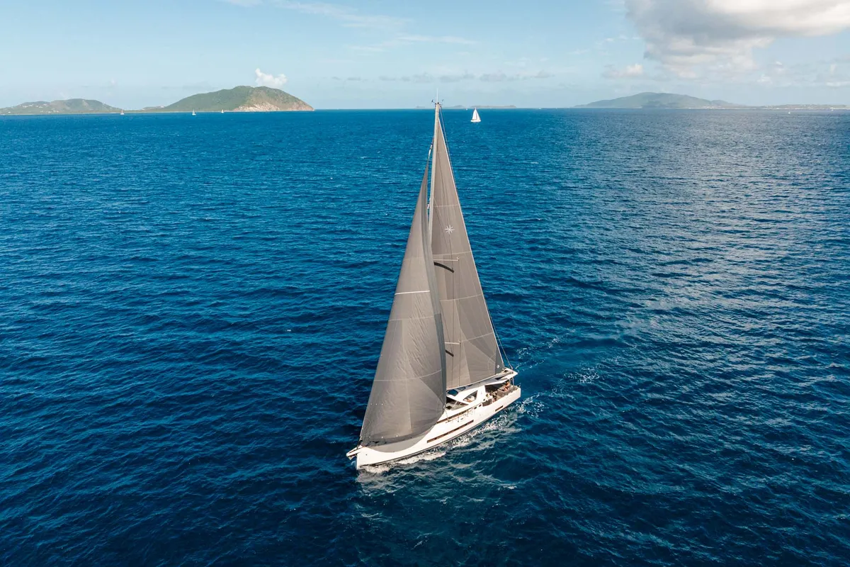 Exterior view of Casbah IV, a Jeanneau 55 sailboat at Road Town, British Virgin Islands