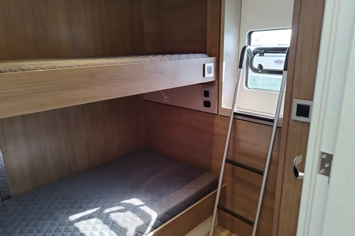 Cabin on Steno, a Bali 4.8 catamaran at Olbia, Italy