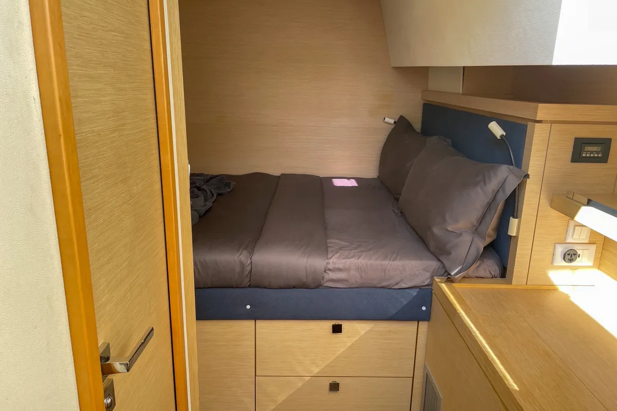 Cabin on Maravelle, a Fountaine Pajot Saona 47 Quintet catamaran at Pa Khlok, Thailand