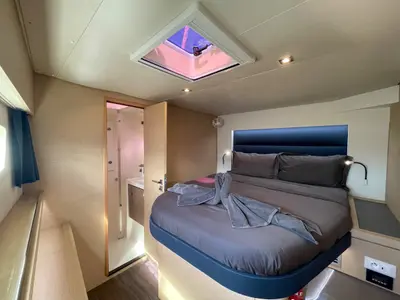 Cabin on Maravelle, a Fountaine Pajot Saona 47 Quintet catamaran at Pa Khlok, Thailand