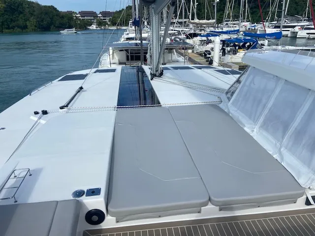 Deck of Ms. Chief, a Leopard 50 catamaran at Pa Khlok, Thailand