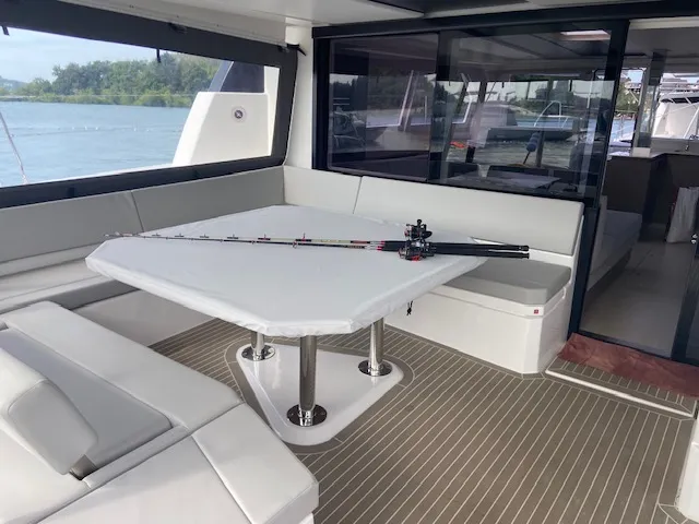 Deck of Ms. Chief, a Leopard 50 catamaran at Pa Khlok, Thailand