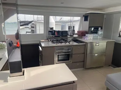 Galley of Ms. Chief, a Leopard 50 catamaran at Pa Khlok, Thailand
