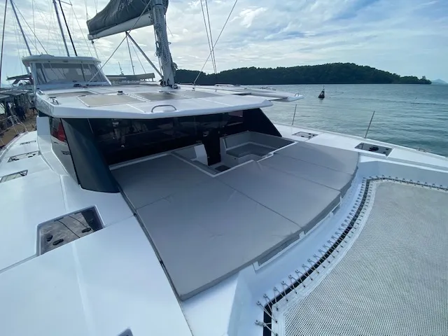 Deck of Ms. Chief, a Leopard 50 catamaran at Pa Khlok, Thailand