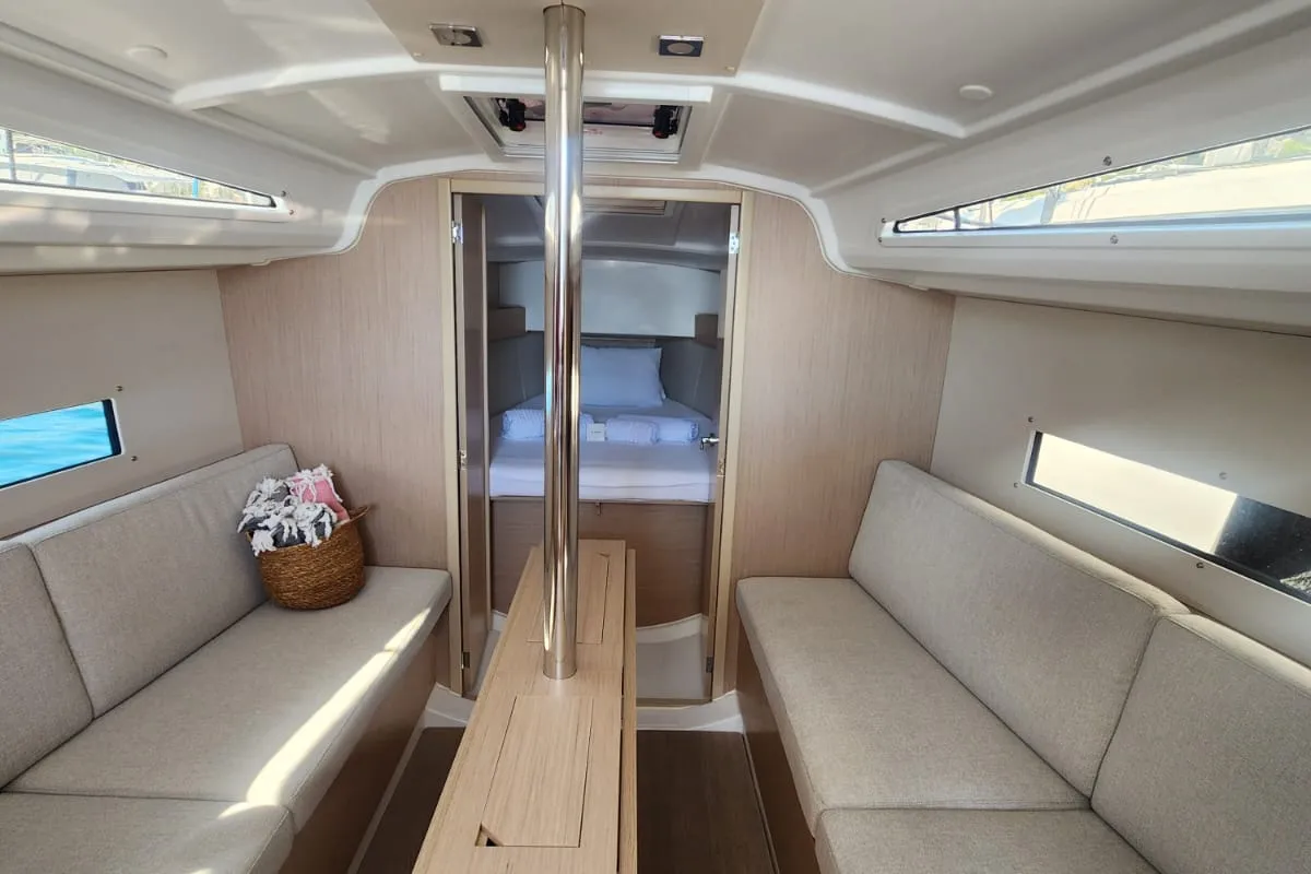 Salon of Lima, a Beneteau Oceanis 30.1 sailboat at Marmaris, Turkey