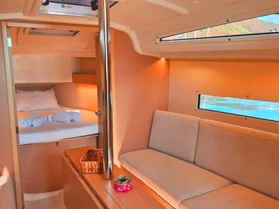 Salon of Lima, a Beneteau Oceanis 30.1 sailboat at Marmaris, Turkey