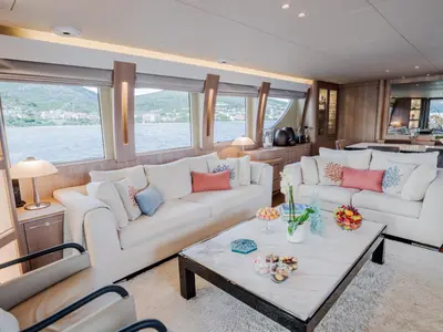 Salon of Dream, a Cyrus 34 motor yacht at Šibenik, Croatia
