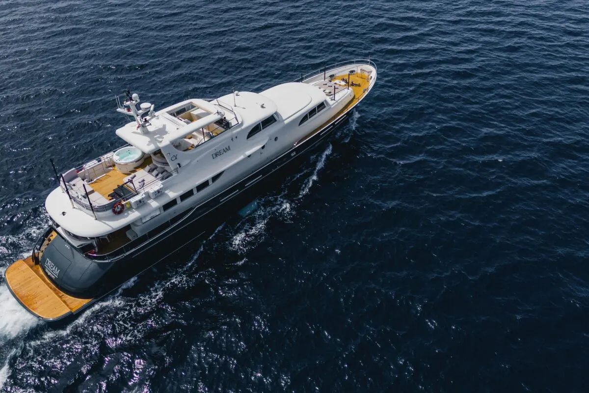 Exterior view of Dream, a Cyrus 34 motor yacht at Šibenik, Croatia