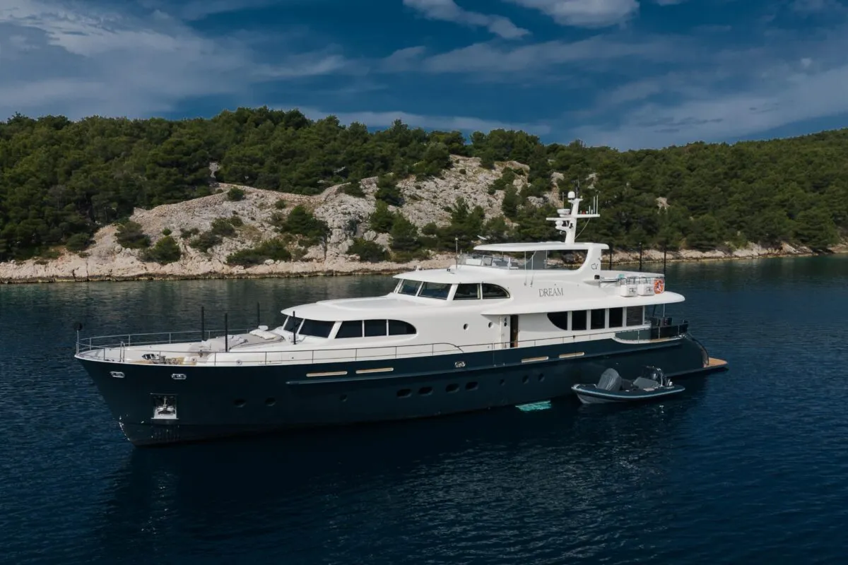 Exterior view of Dream, a Cyrus 34 motor yacht at Šibenik, Croatia