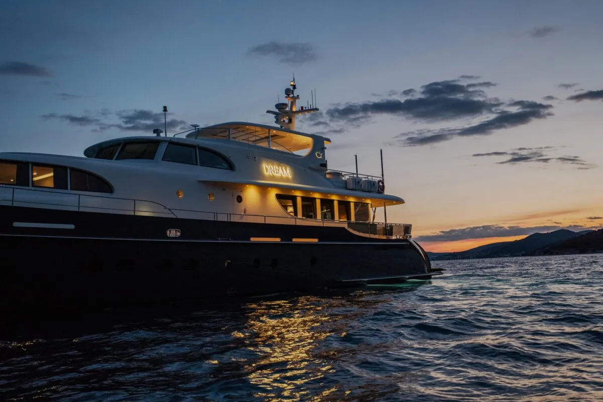 Exterior view of Dream, a Cyrus 34 motor yacht at Šibenik, Croatia