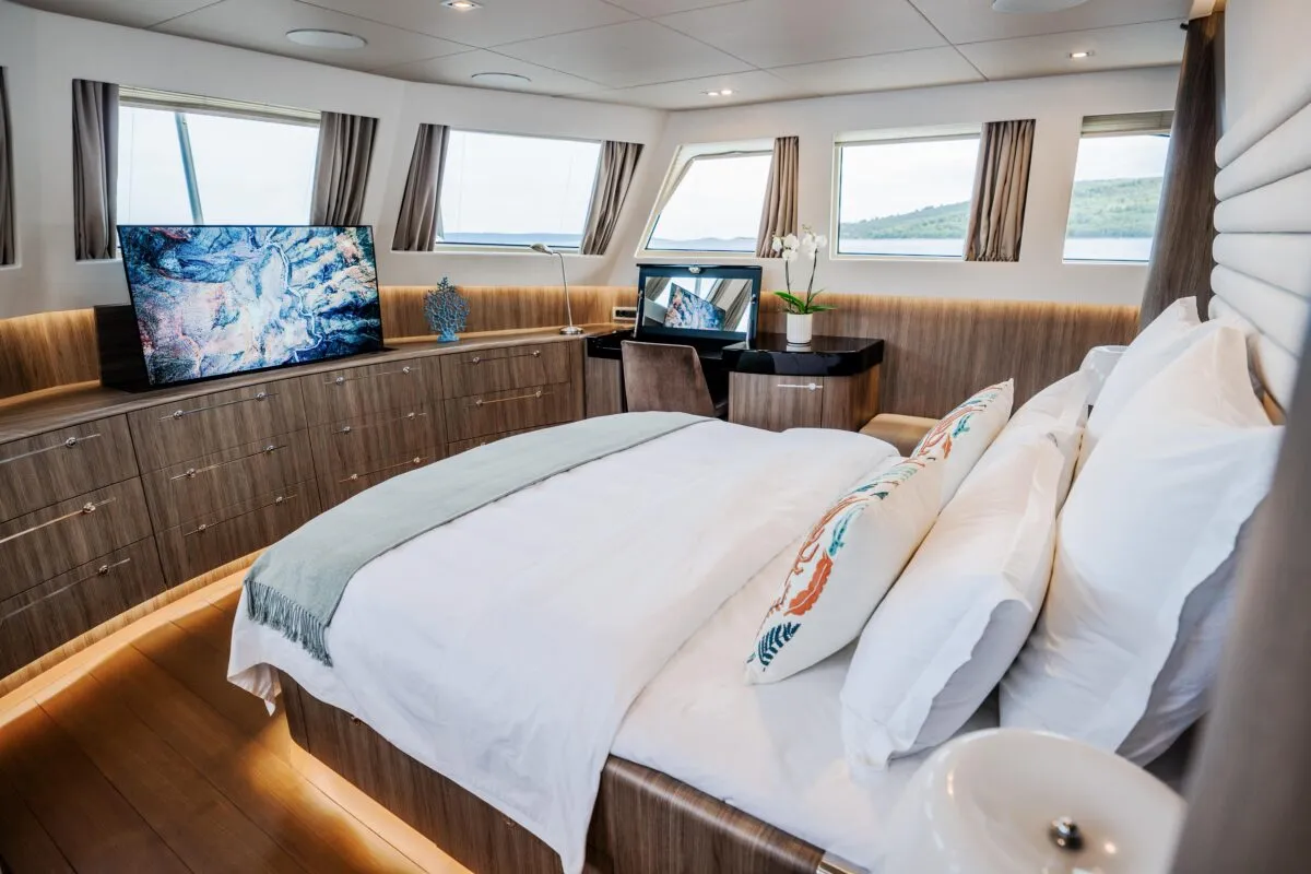 Cabin on Dream, a Cyrus 34 motor yacht at Šibenik, Croatia