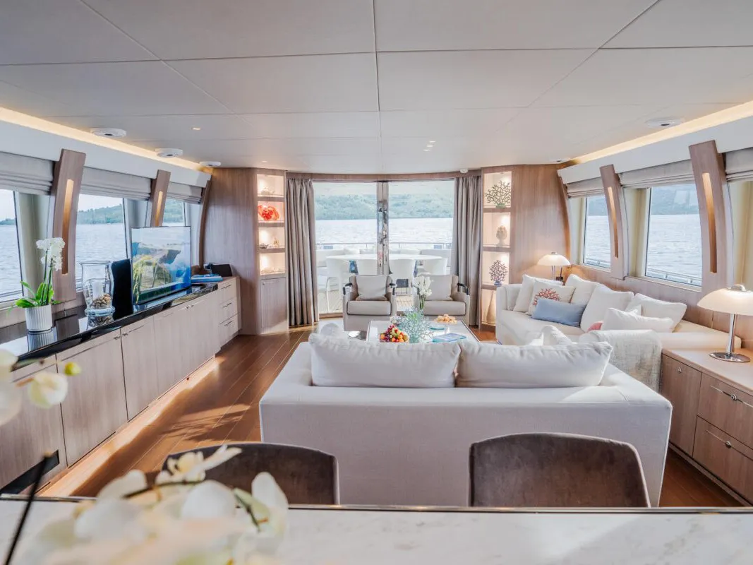 Salon of Dream, a Cyrus 34 motor yacht at Šibenik, Croatia