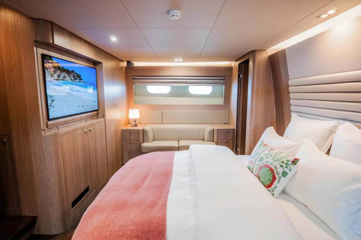 Cabin on Dream, a Cyrus 34 motor yacht at Šibenik, Croatia