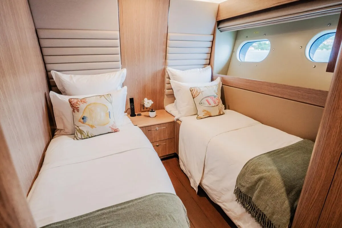 Cabin on Dream, a Cyrus 34 motor yacht at Šibenik, Croatia