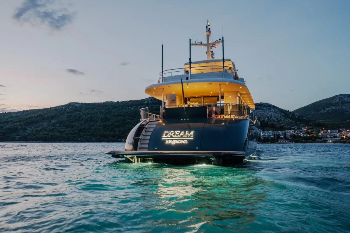 Exterior view of Dream, a Cyrus 34 motor yacht at Šibenik, Croatia