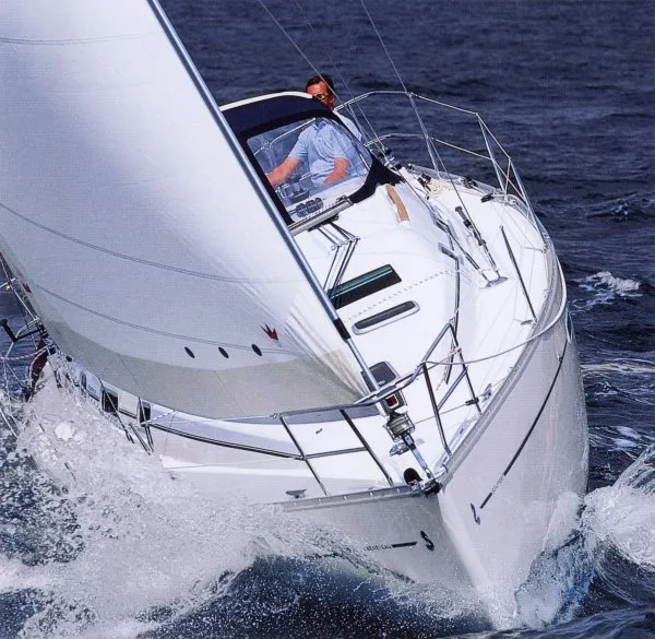 Exterior view of Ariadne, a Beneteau Oceanis Clipper 343 sailboat at Preveza, Greece