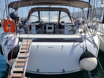 Cockpit of Vega, a Bavaria 55 Cruiser sailboat at Rhodes, Greece