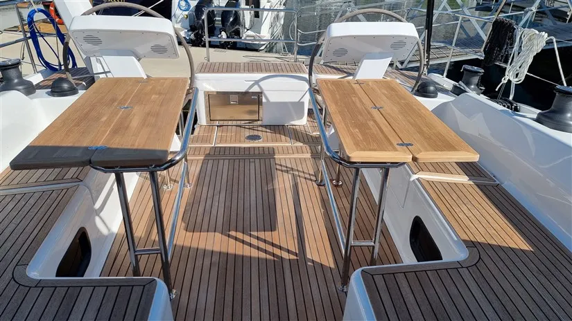Deck of Hugo, a Hanse 508 sailboat at Pula, Croatia