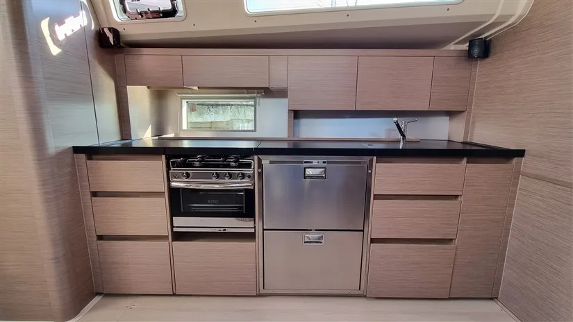 Galley of Hugo, a Hanse 508 sailboat at Pula, Croatia