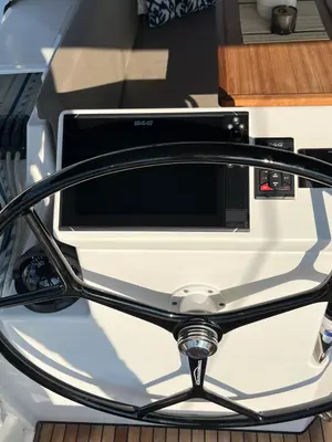 Cockpit of Vela, a Bavaria C50 sailboat at Volos Municipality, Greece