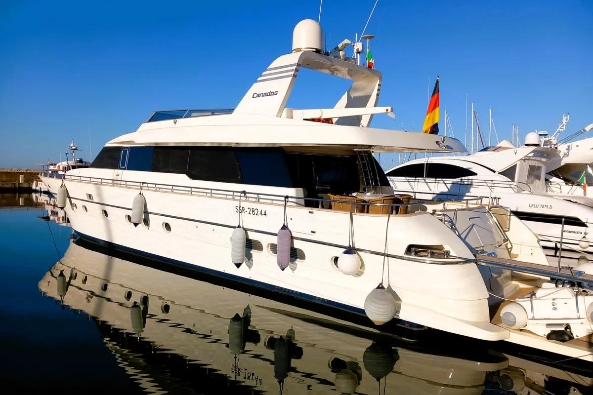 Exterior view of CANADOS 86 Fly, a Canados 86 motorboat at Salerno, Italy