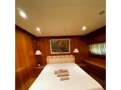 Cabin on CANADOS 86 Fly, a Canados 86 motorboat at Salerno, Italy
