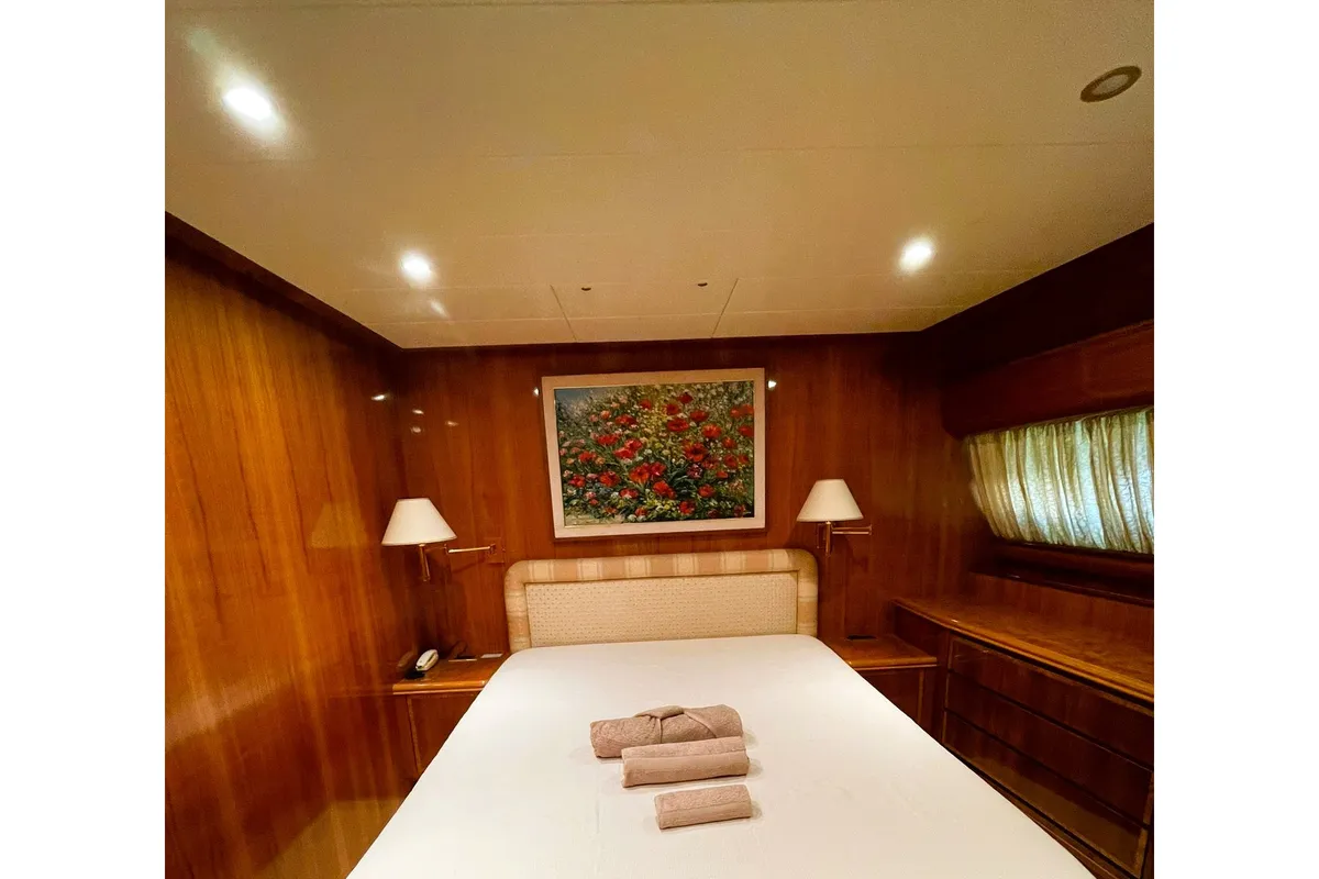 Cabin on CANADOS 86 Fly, a Canados 86 motorboat at Salerno, Italy