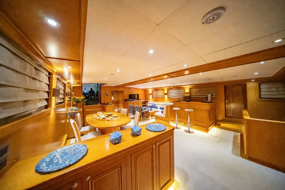 Salon of Babylon, a Custom Made Babylon motor yacht at Bodrum, Turkey