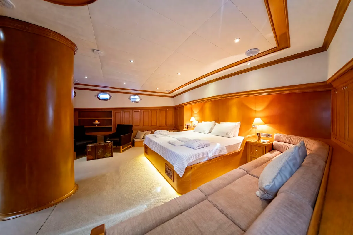Cabin on Babylon, a Custom Made Babylon motor yacht at Bodrum, Turkey