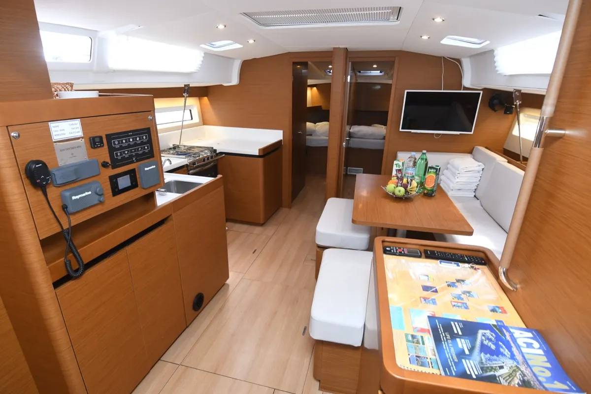 Salon of Caruso, a Jeanneau Sun Odyssey 490 sailboat at Dubrovnik, Croatia