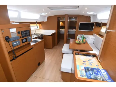 Salon of Caruso, a Jeanneau Sun Odyssey 490 sailboat at Dubrovnik, Croatia