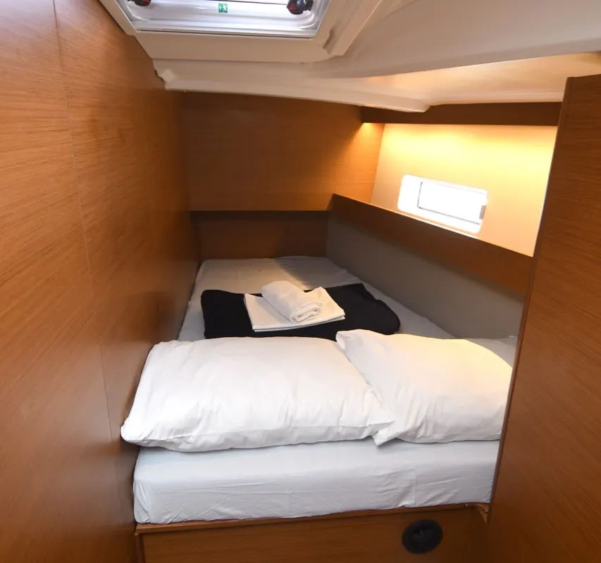 Cabin on Caruso, a Jeanneau Sun Odyssey 490 sailboat at Dubrovnik, Croatia