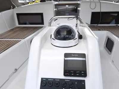 Cockpit of Caruso, a Jeanneau Sun Odyssey 490 sailboat at Dubrovnik, Croatia