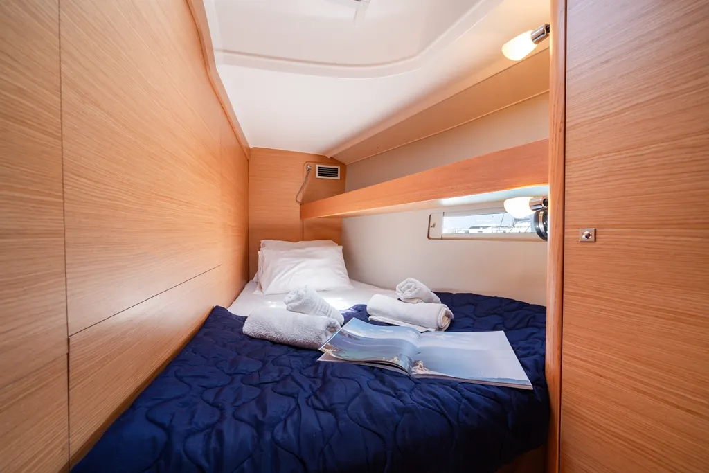 Cabin on Dioni, a Dufour 460 GL sailboat at Municipal Unit of Rhodes, Greece