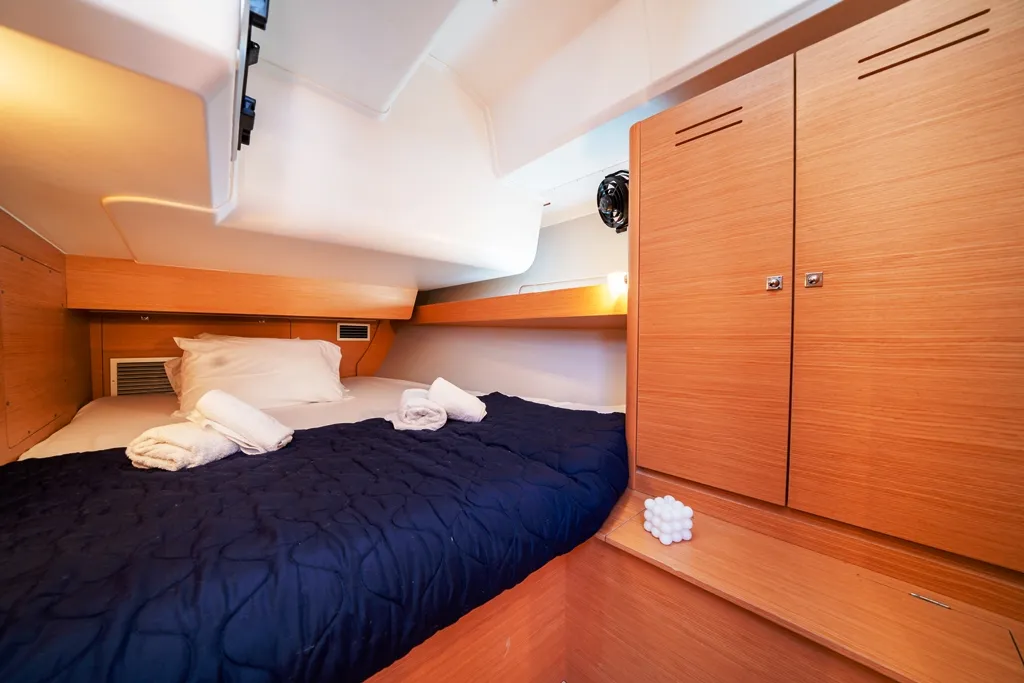 Cabin on Dioni, a Dufour 460 GL sailboat at Municipal Unit of Rhodes, Greece