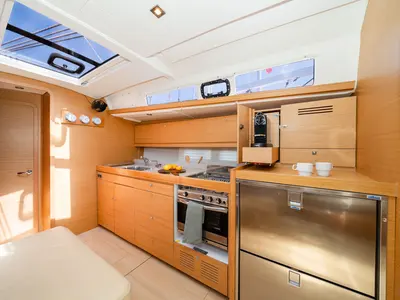 Galley of Dioni, a Dufour 460 GL sailboat at Municipal Unit of Rhodes, Greece