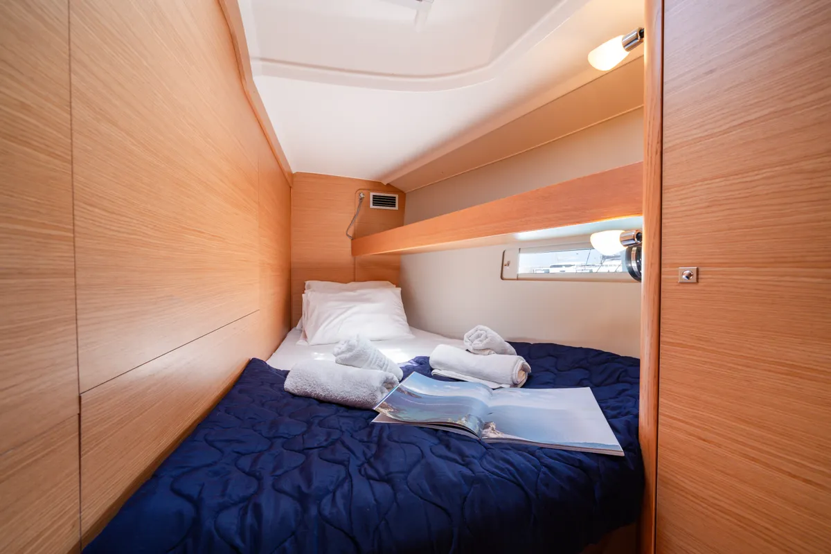 Cabin on Dioni, a Dufour 460 GL sailboat at Municipal Unit of Rhodes, Greece