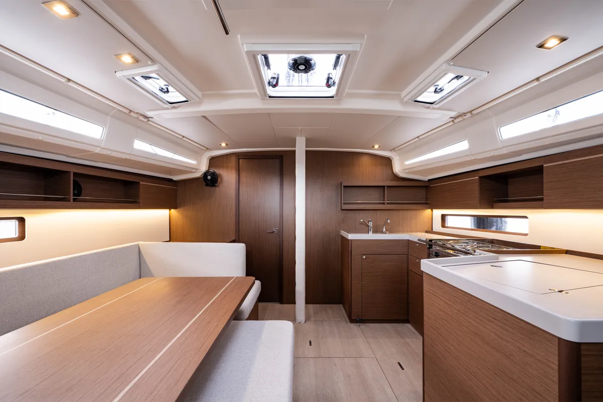 Salon of Pure Chaos, a Beneteau Oceanis 40.1 sailboat at Nea Peramos, Greece