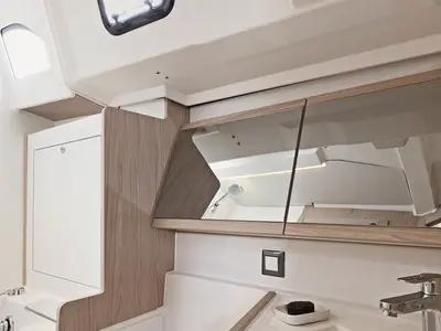 Head on Sunsail 46.4 Premium, a Beneteau Oceanis 46.1 sailboat at Cannigione, Italy