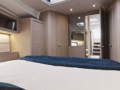 Cabin on Sunsail 46.4 Premium, a Beneteau Oceanis 46.1 sailboat at Cannigione, Italy