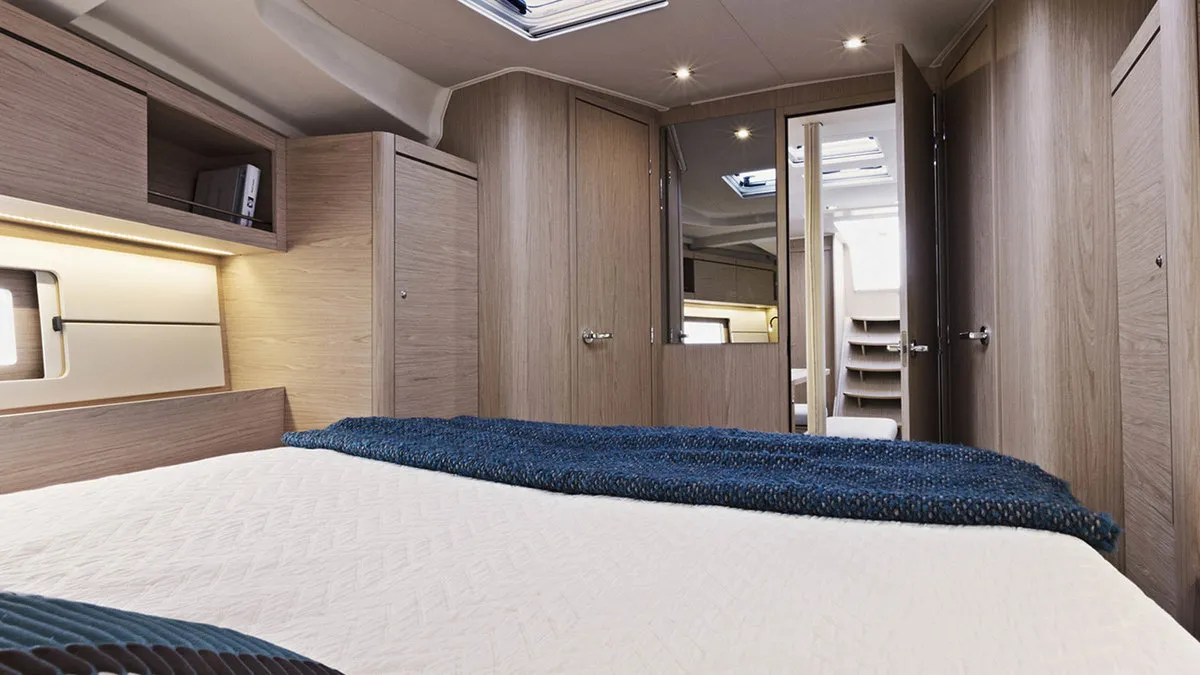 Cabin on Sunsail 46.4 Premium, a Beneteau Oceanis 46.1 sailboat at Cannigione, Italy