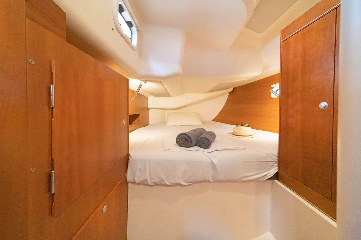 Cabin on Caitlin of Lorne, a Hanse 455 sailboat at Kos, Greece
