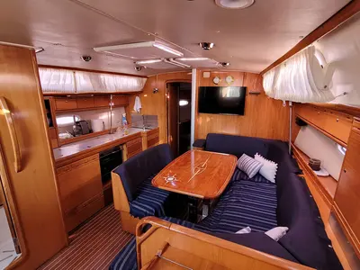 Salon of Black Pearl, a Bavaria 40 sailboat at Athens, Greece