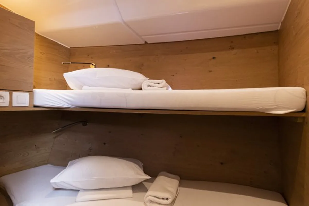 Cabin on Supreme, a Elan Impression 45 sailboat at Zadar, Croatia