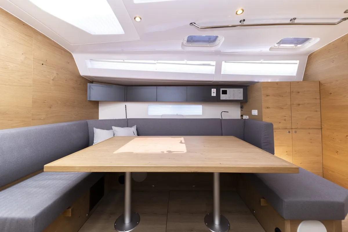 Salon of Supreme, a Elan Impression 45 sailboat at Zadar, Croatia