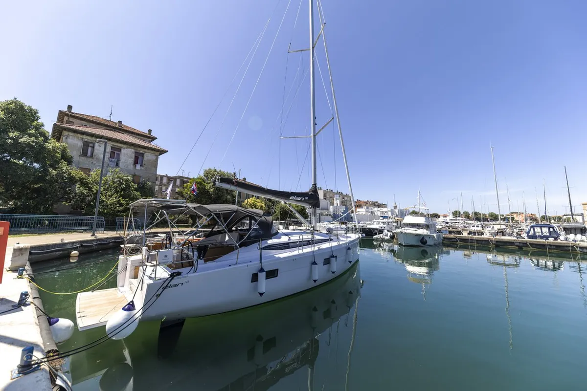 Exterior view of Supreme, a Elan Impression 45 sailboat at Zadar, Croatia