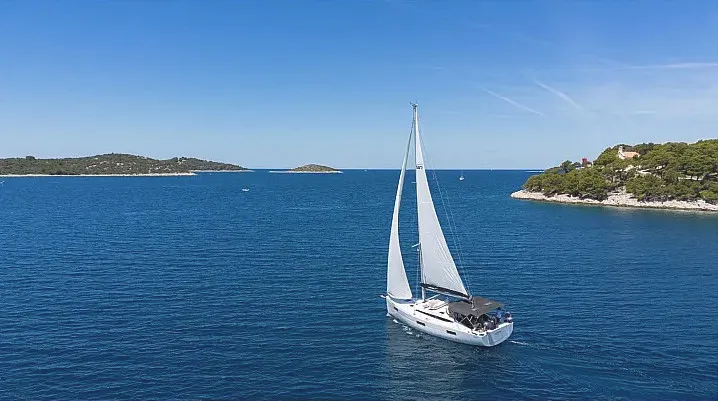 Exterior view of Supreme, a Elan Impression 45 sailboat at Zadar, Croatia