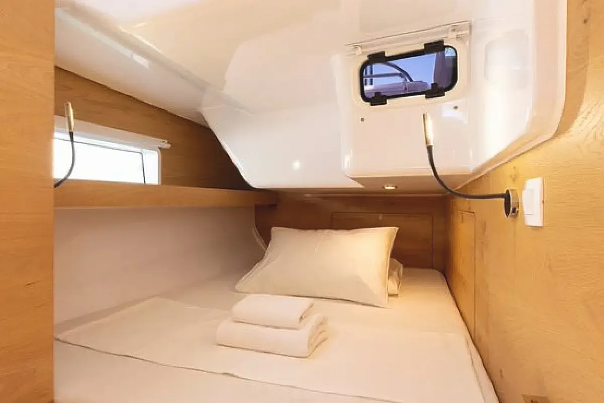Cabin on Supreme, a Elan Impression 45 sailboat at Zadar, Croatia